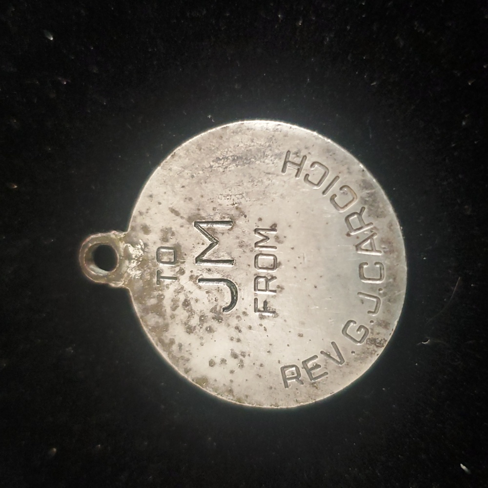 VINTAGE MEDAL ST CHRISTOPHER SCAPULAR MEDAL - Picture 2 of 4